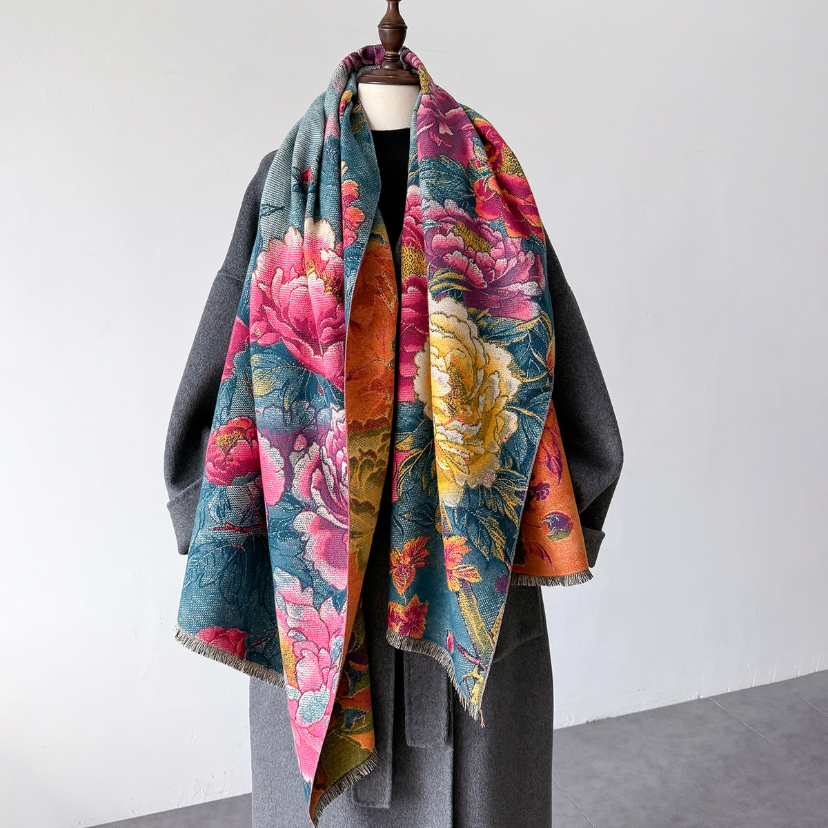 Cashmere Scarf - Syal kasmir hangat untuk wanita, selendang