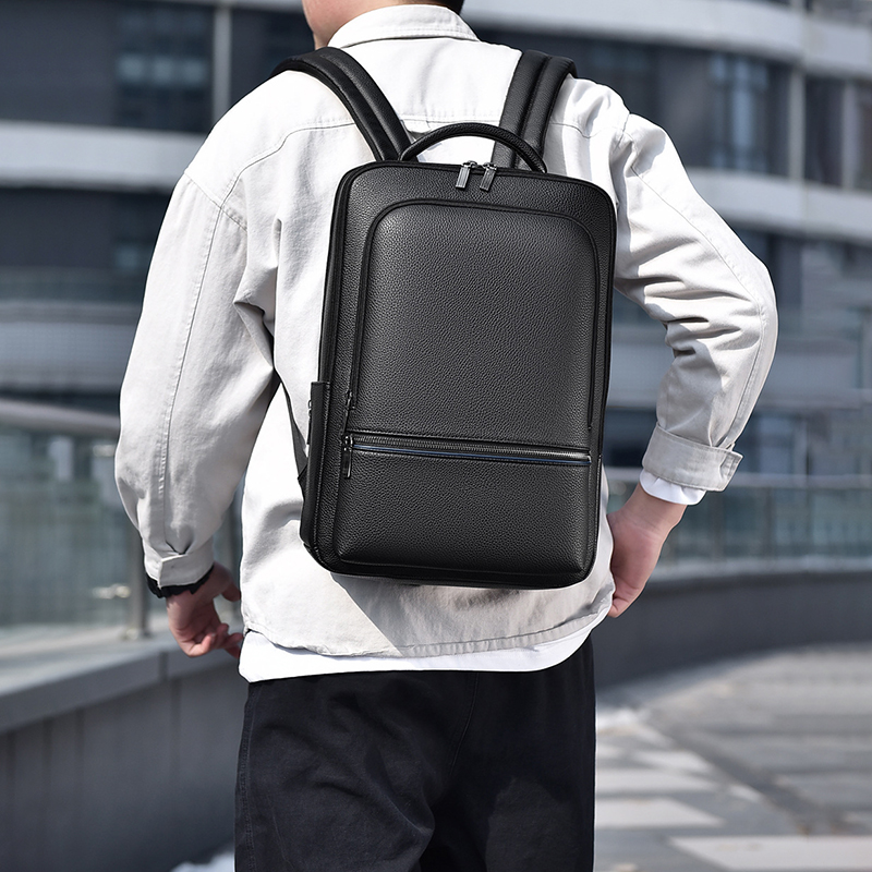Leather Briefcase - Tas punggung pria kulit PU, ransel