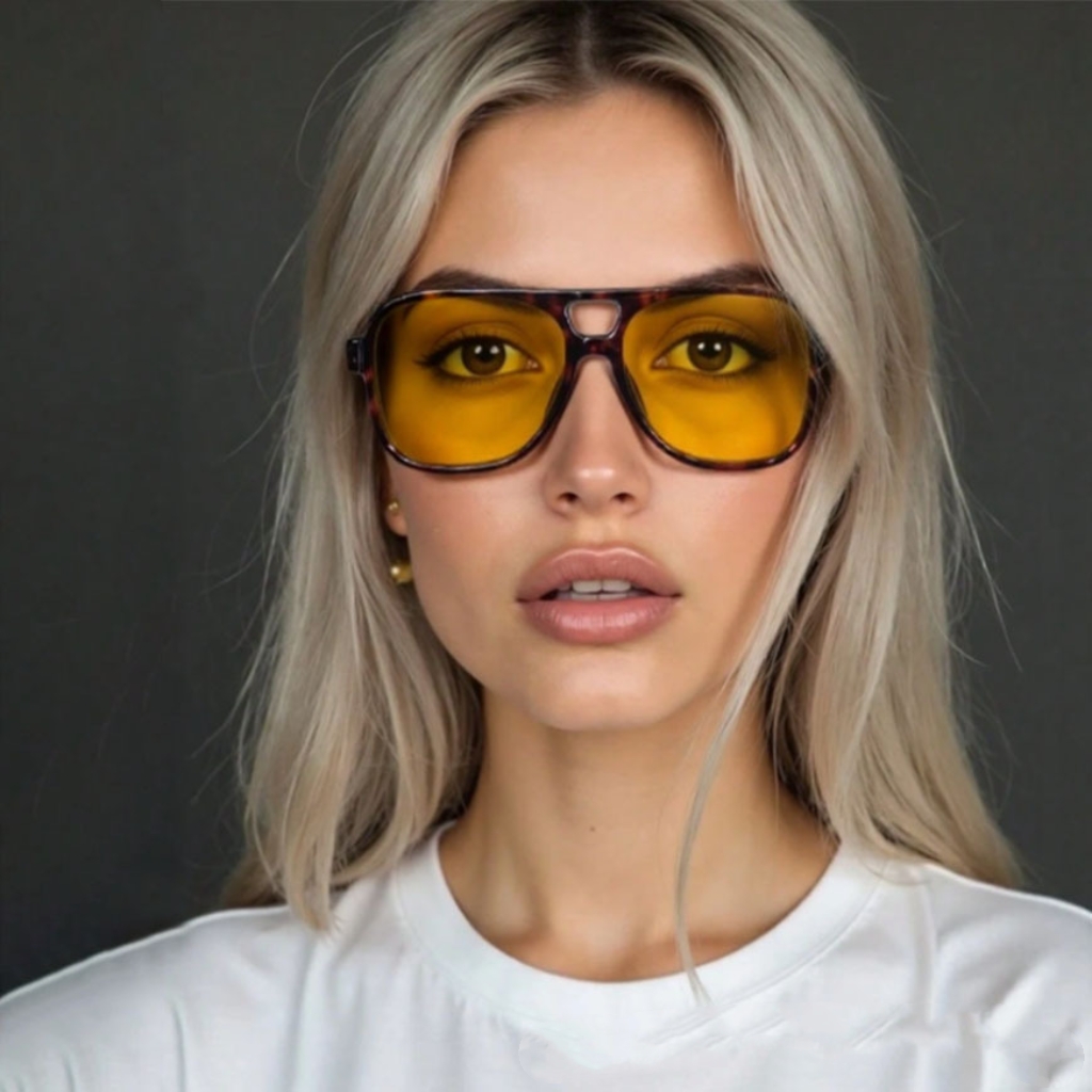 Sunglasses Uv400 - Kacamata Pilot Double Bridge Desainer Klasik