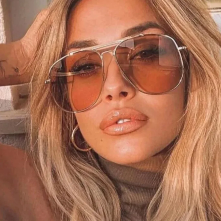 Sunglasses Uv400 - Kacamata Hitam Pilot Jembatan Ganda Logam