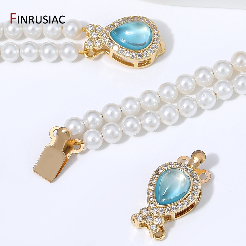 Gold Plated Jewelry - Kancing Kotak Opal Mutiara Berlapis Emas