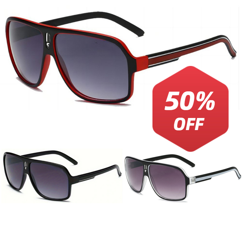 Sunglasses Uv400 - Kacamata modis gaya retro melengkung besar,