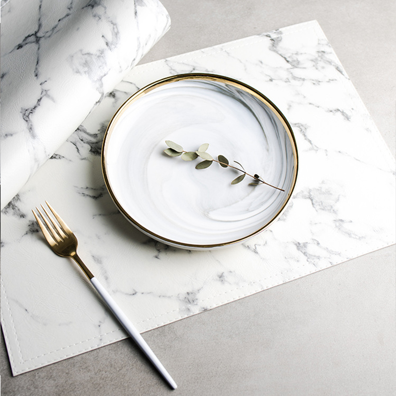 Alas makan insulasi panas PU m - Marble Coaster Set ulasan dan harga