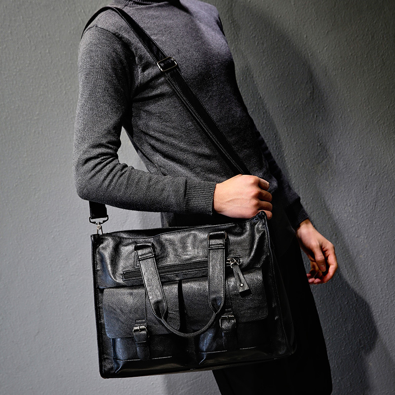 Tas Selempang Kulit PU Vintage - Leather Briefcase ulasan dan harga