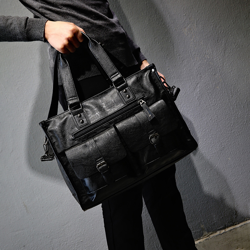 Tas Selempang Kulit PU Vintage - Leather Briefcase ulasan dan harga