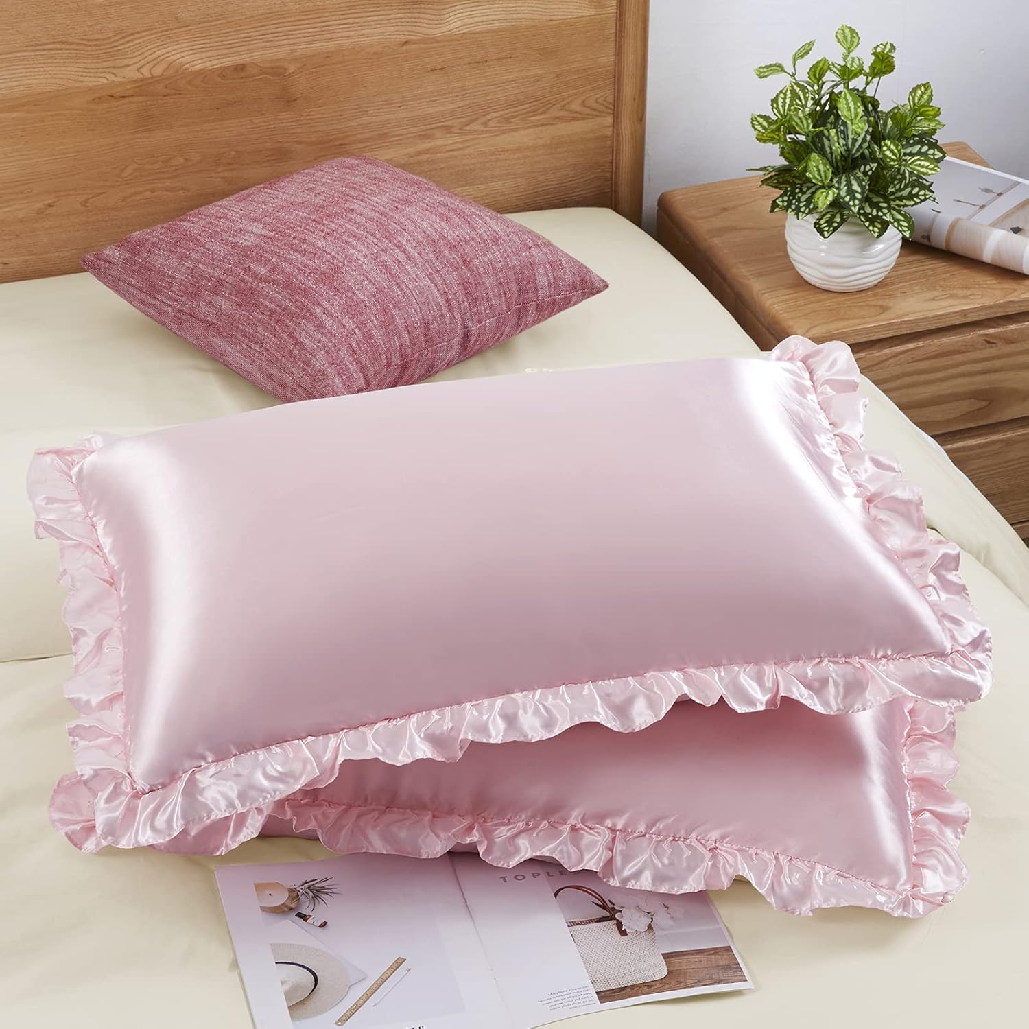 2 Buah Sarung Bantal Satin Ber - Silk Pillowcase ulasan dan harga