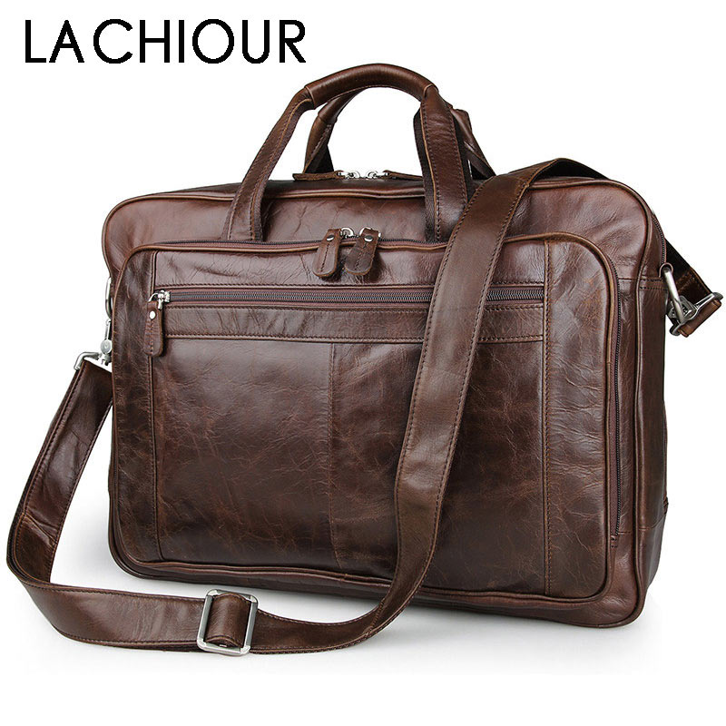 LACHIOUR Kulit Asli Pria Tas V - Leather Briefcase ulasan dan harga