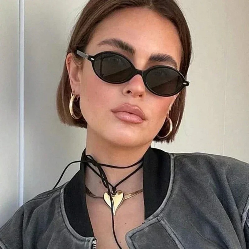 Kacamata Hitam Oval Kecil Retr - Sunglasses Uv400 ulasan dan harga